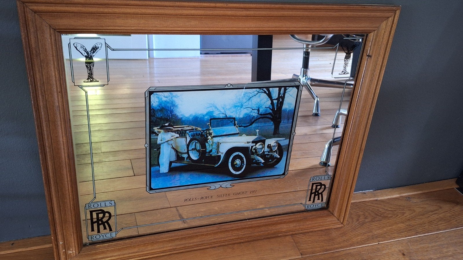 Rolls Royce vintage Auto reclame spiegel mancave decoratie, Verzamelen, Merken en Reclamevoorwerpen, Ophalen of Verzenden, Reclamebord