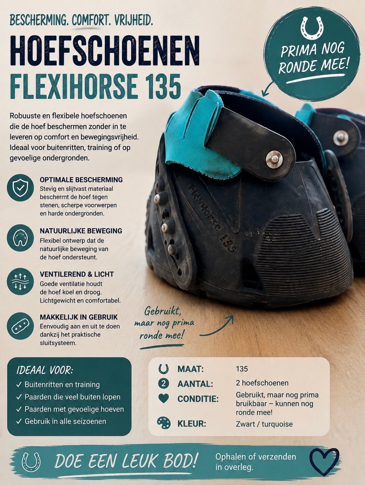 Hoefschoenen FlexHorse 135, Ophalen of Verzenden