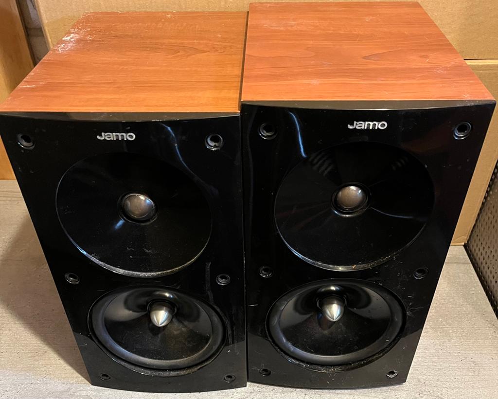 jamo s604s, Ophalen, Gebruikt, 60 tot 120 watt, Front, Rear of Stereo speakers