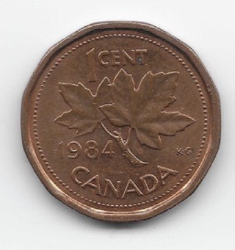 Canada 1 cent 1984 KM# 132, Verzenden, Noord-Amerika, Losse munt