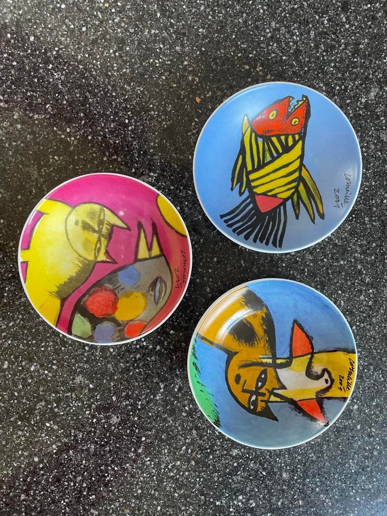 Set van 3 kleurrijke decoratieve schaaltjes  Corneille 2001', Ophalen of Verzenden