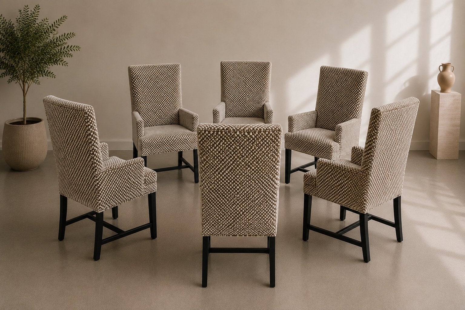 Keijser & Co | Exclusieve set van 6 design eetkamerstoelen, Huis en Inrichting, Ophalen of Verzenden, Zo goed als nieuw, Vijf, Zes of meer stoelen