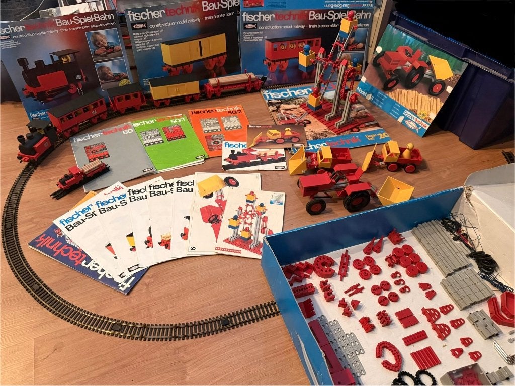 Vintage Fischer Technik Bau-Spiel-Bahn + Bouwdozen, Ophalen of Verzenden, Gebruikt, Overige merken