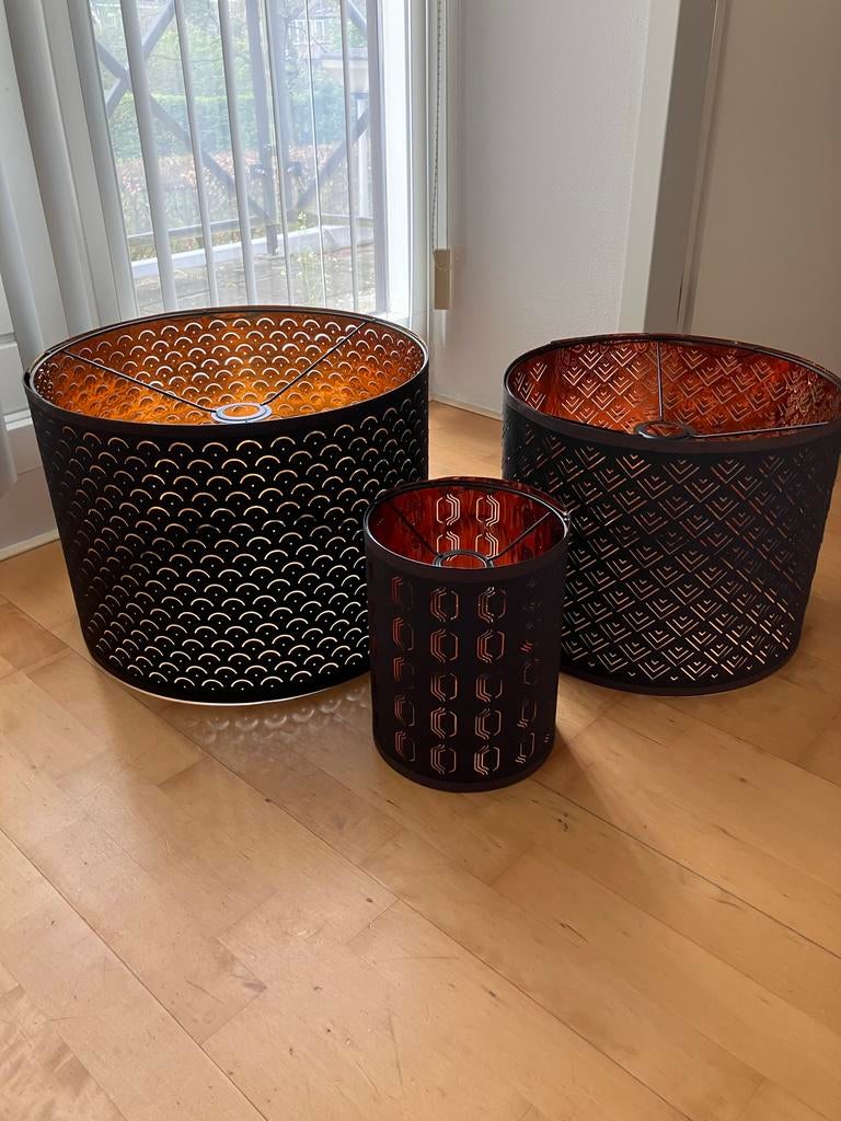 Set van 3 decoratieve lampenkappen IKEA, Ophalen, Zo goed als nieuw, Overige vormen, 25 tot 50 cm