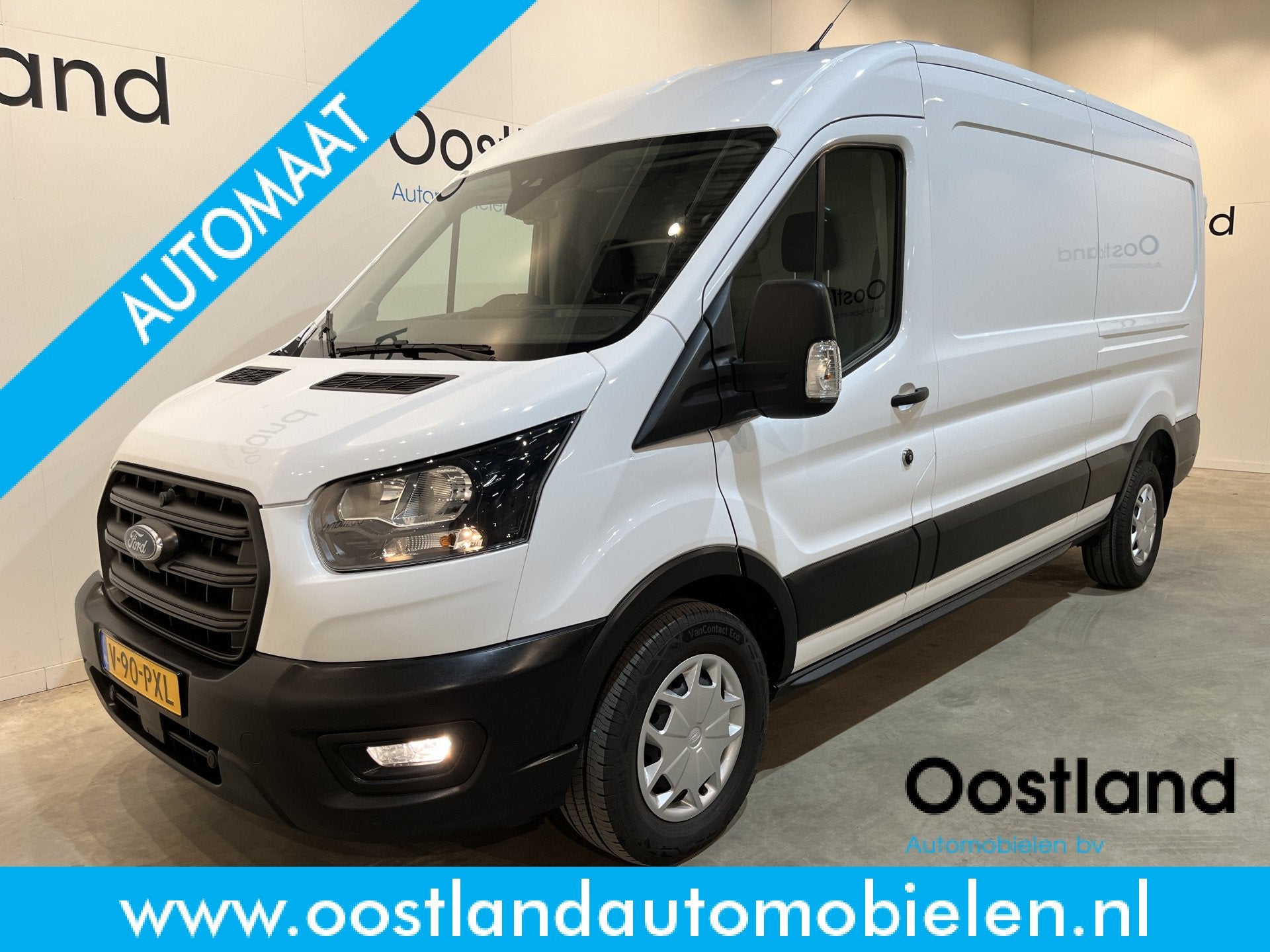 Ford Transit 350 2.0 TDCI L3H2 Trend 130 PK Automaat / Euro, Auto's, Stof, 4 cilinders, Met garantie (alle), Wit