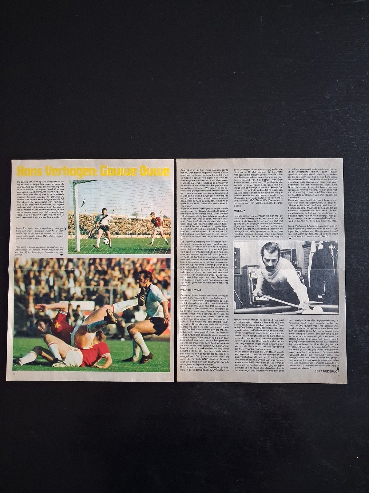 Artikel Hans Verhagen FC Den Bosch uit 1971., Verzamelen, Tijdschriften, Kranten en Knipsels, Ophalen of Verzenden, 1960 tot 1980