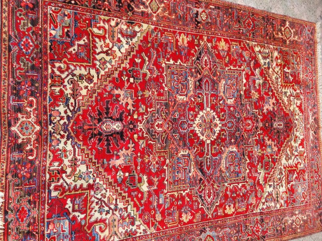 Vintage wollen vloerkleed hand geknoopt, Ophalen, Heikant 21 Kaatsheuvel, 150 tot 200 cm, Belle Vieille Brocante