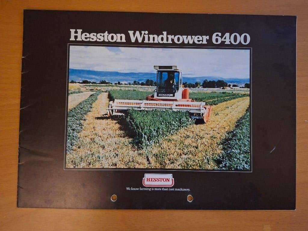 Folder Hesston Windrower 6400, Verzenden, Gelezen, Tractor en Landbouw