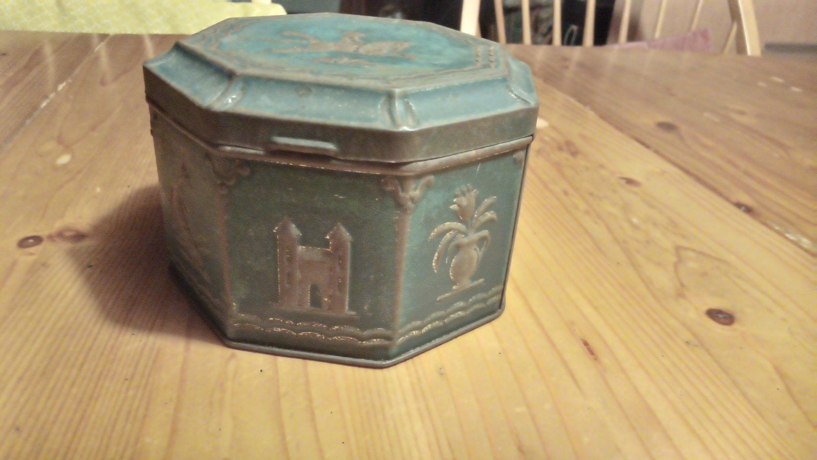 Vintage Verkade Biscuits blik 12x12x8 cm, Ophalen of Verzenden