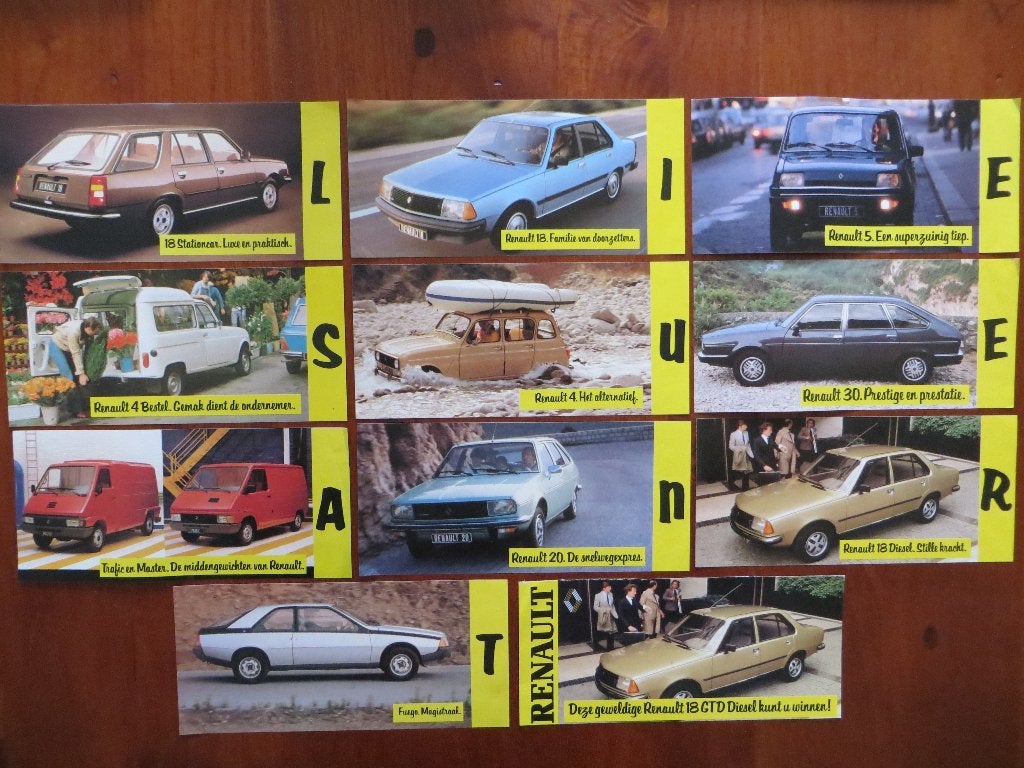 Renault Letterspelfoldertjes (najaar 1981), Ophalen of Verzenden, Nieuw, Renault