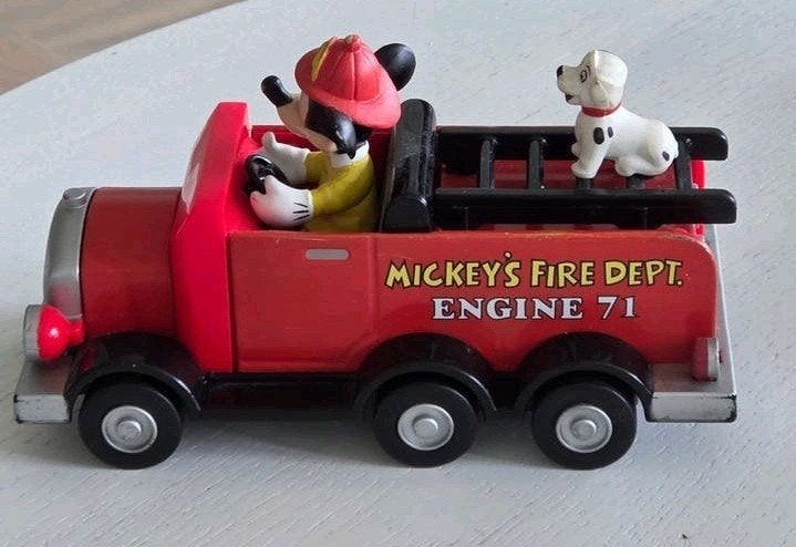 Brandweerauto kunststof Mickey Mouse, Ophalen of Verzenden