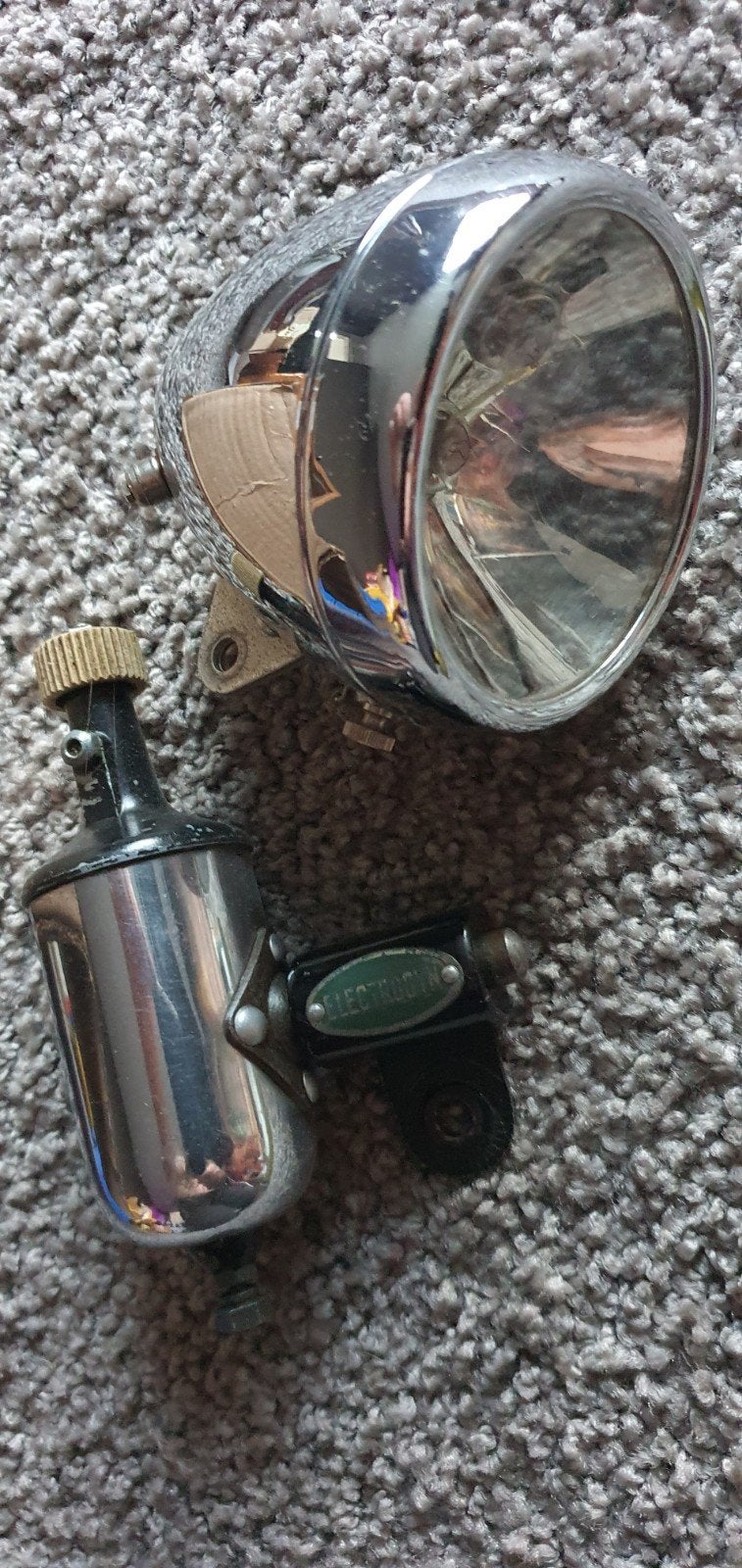 Oldtimer fiets verlichting - Koplamp en Dynamo van Philips, Ophalen of Verzenden, Zo goed als nieuw, Dynamo, Voorlicht