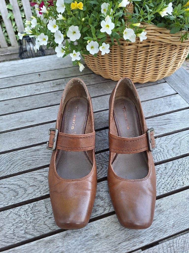 Tamaris bruine leren pumps, Tamaris, Pumps, Bruin, Ophalen of Verzenden