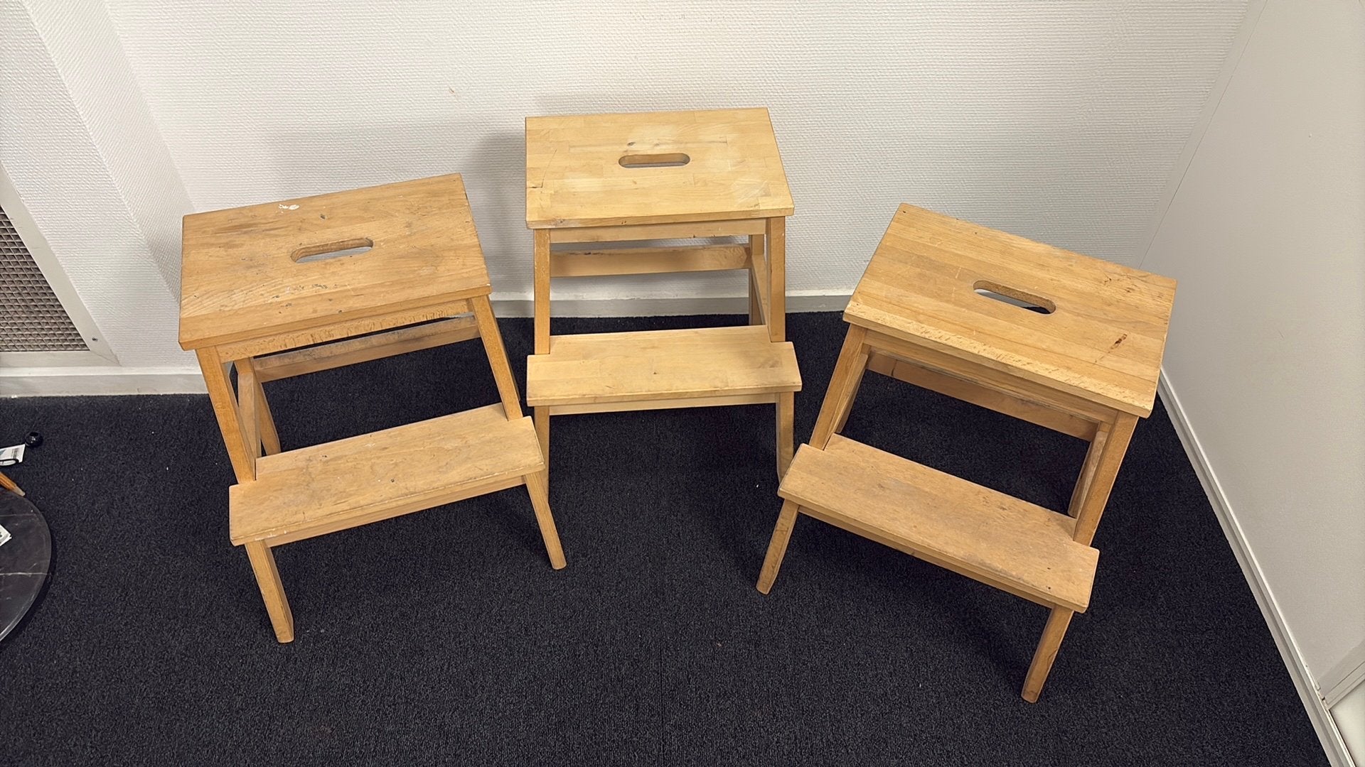 3x ikea kruk, Ophalen, Gebruikt, Hout