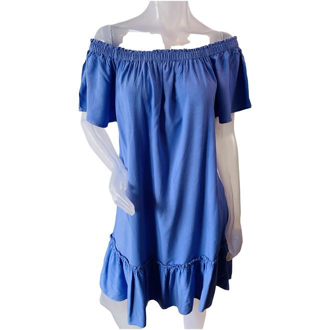 LaDress koren blauw viscose zomer jurkje - L, Kleding | Dames, Jurken, Maat 38/40 (M), Blauw, Ophalen of Verzenden, Zo goed als nieuw