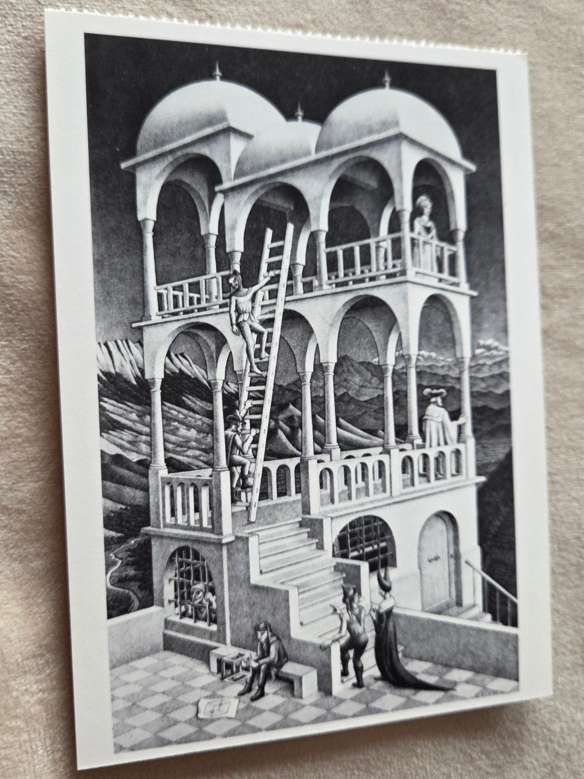 M.C. Escher Belvedere 1958 - Ansichtkaart, Verzenden, 1980 tot heden, Ongelopen, Overige thema's