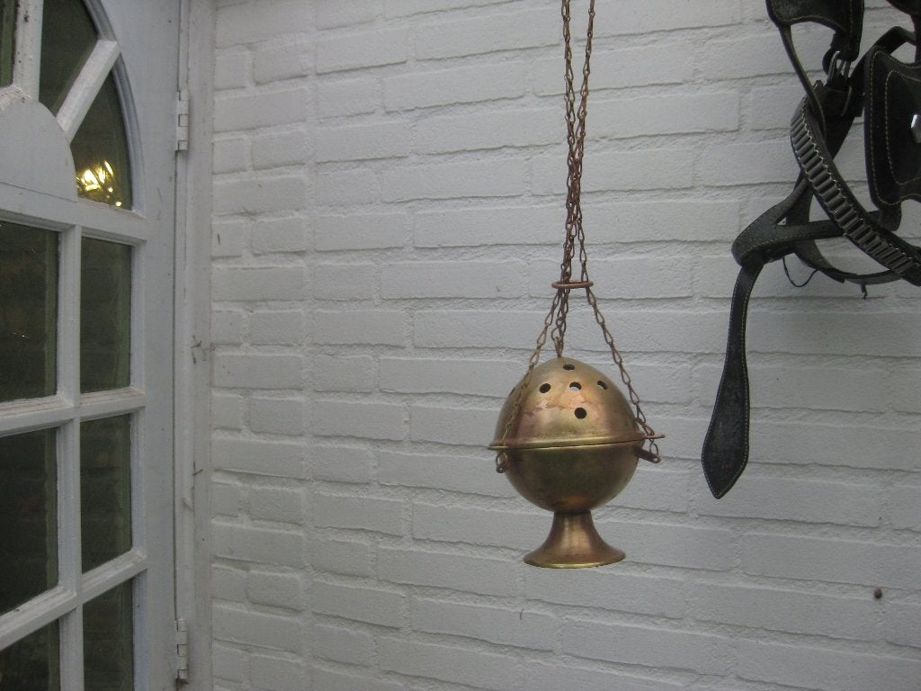 Antieke koperen wierookbrander - uniek decoratiestuk, Ophalen of Verzenden