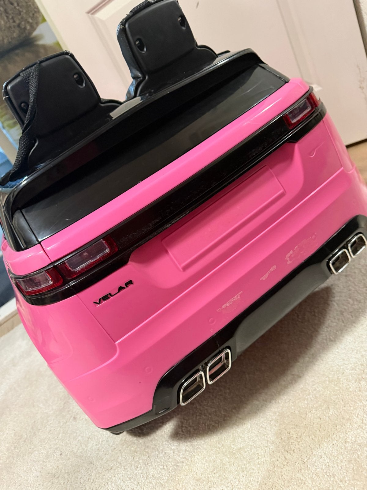Roze Range Rover Velar elektrische kinderauto, Ophalen, Zo goed als nieuw