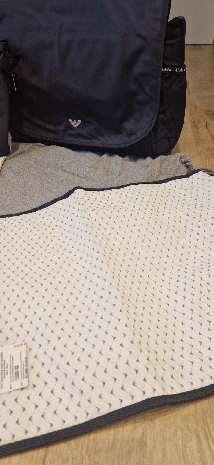 Donkerblauwe Armani luiertas gucci four fendi, Kinderen en Baby's, Verzorgingstas, Emporio Armani, Blauw, Extra vakken