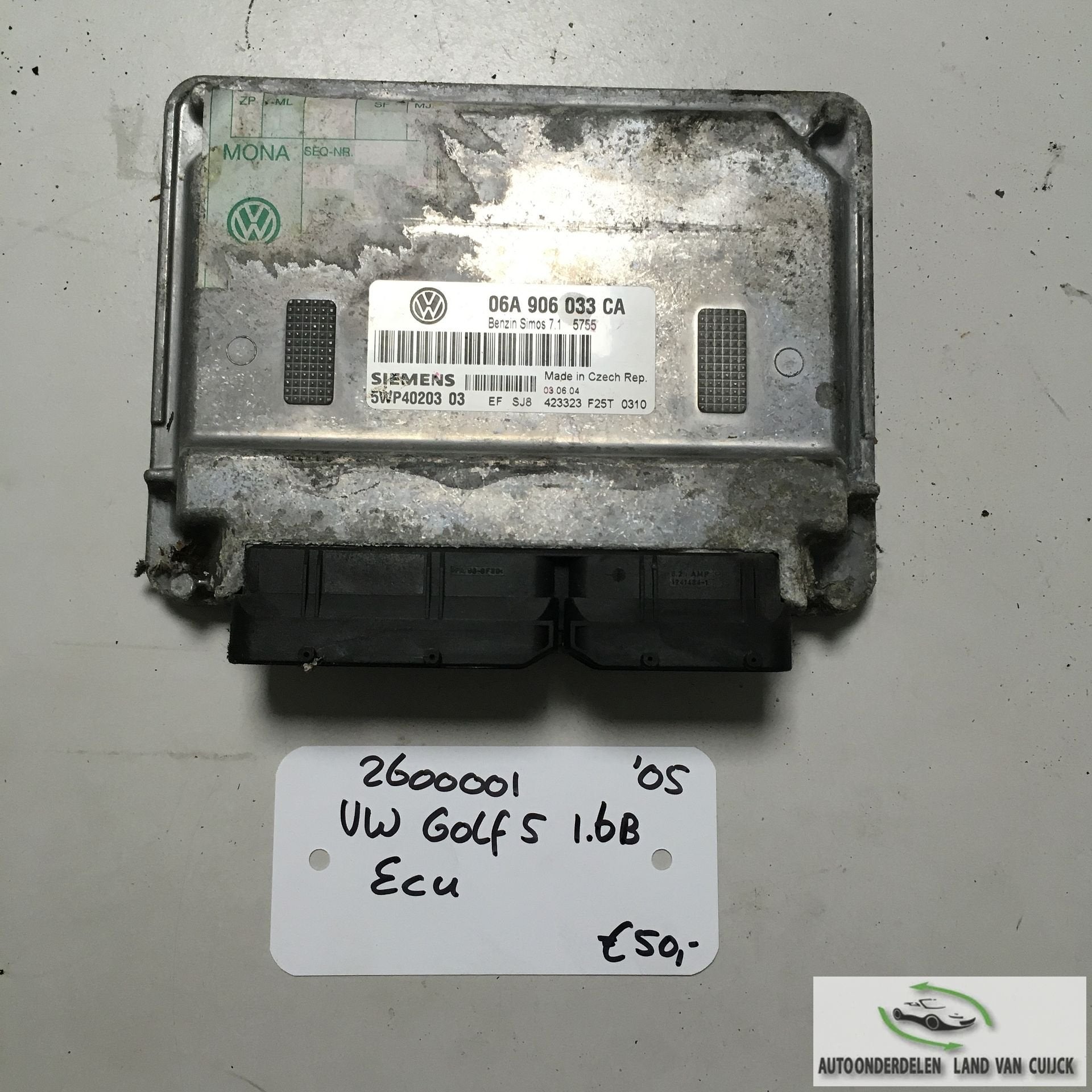 Vw Golf 5 1.6B 2005 5drs 2600001  ECU   06A 906 033 CA