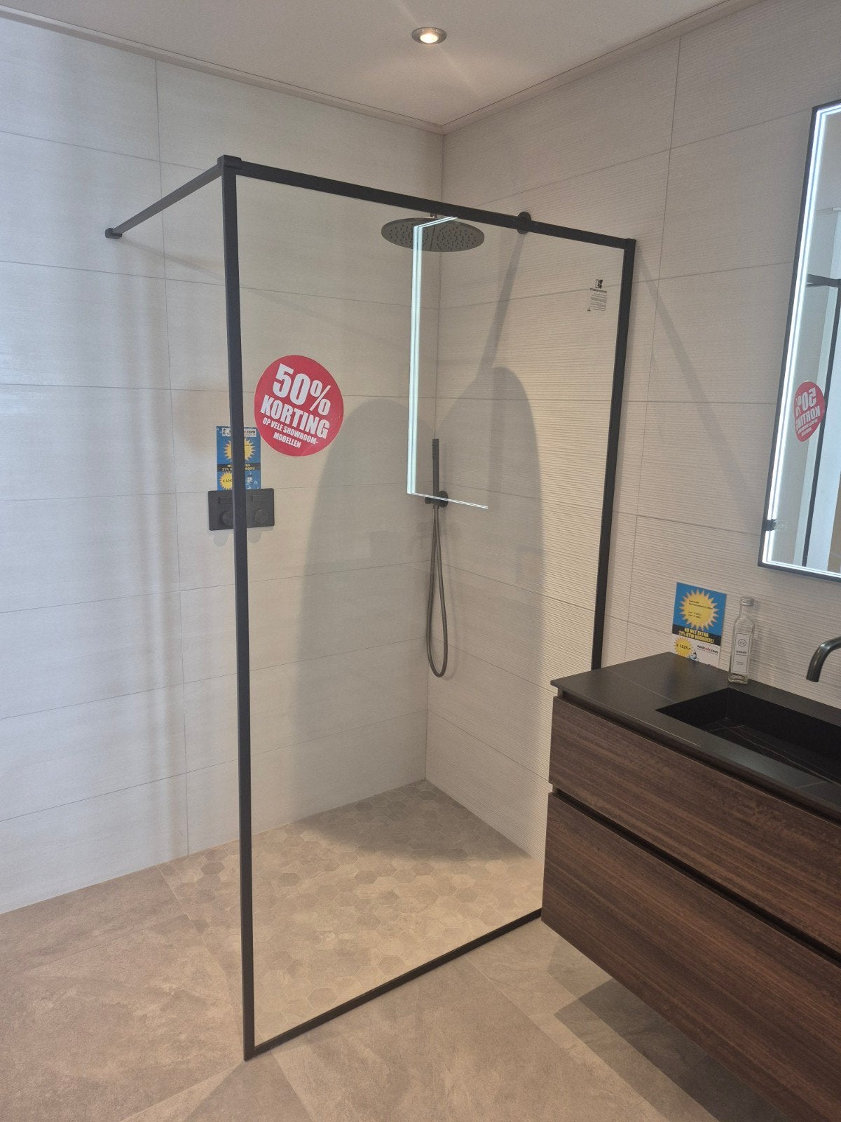 inloopdouche c.a. 120x90 zwart, Ophalen of Verzenden