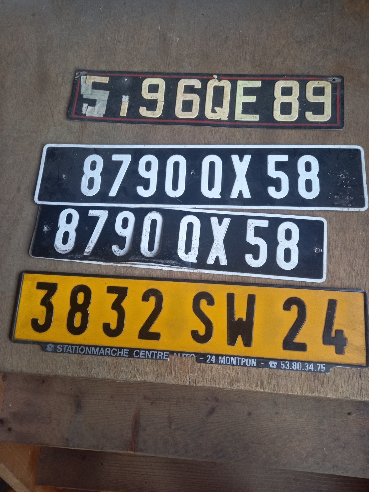 4 oude Franse Nummerplaten voor de verzamelaar, Ophalen of Verzenden