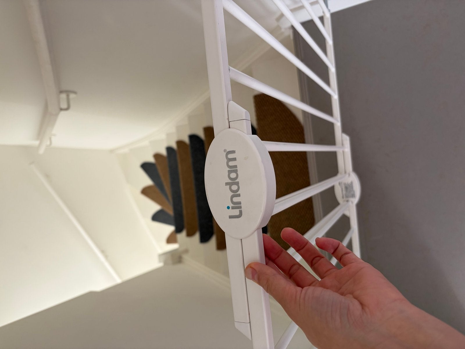 Lindam Veiligheidshekje - Wit, Uitschuifbaar, Ophalen, Gebruikt, 100 tot 115 cm, Klemhekje
