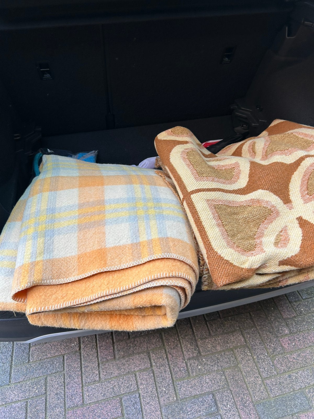 2 Oude wollen dekens, Ophalen, Gebruikt, Bruin, Tweepersoons