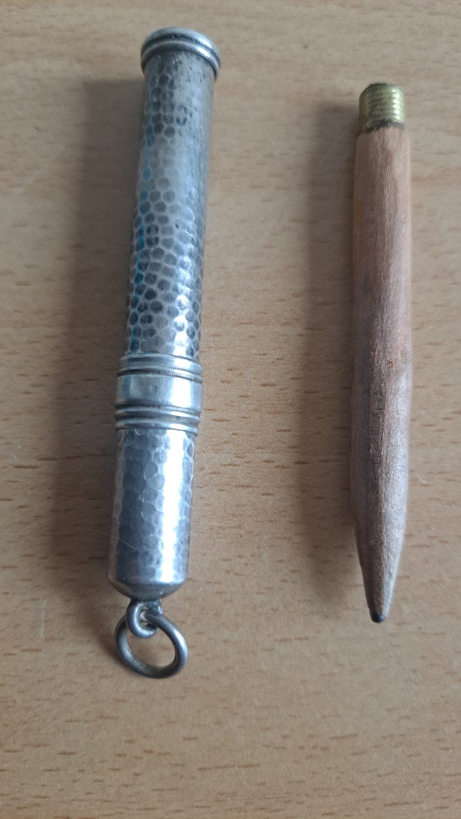 Antieke zilveren potloodhouder met potlood, Ophalen of Verzenden