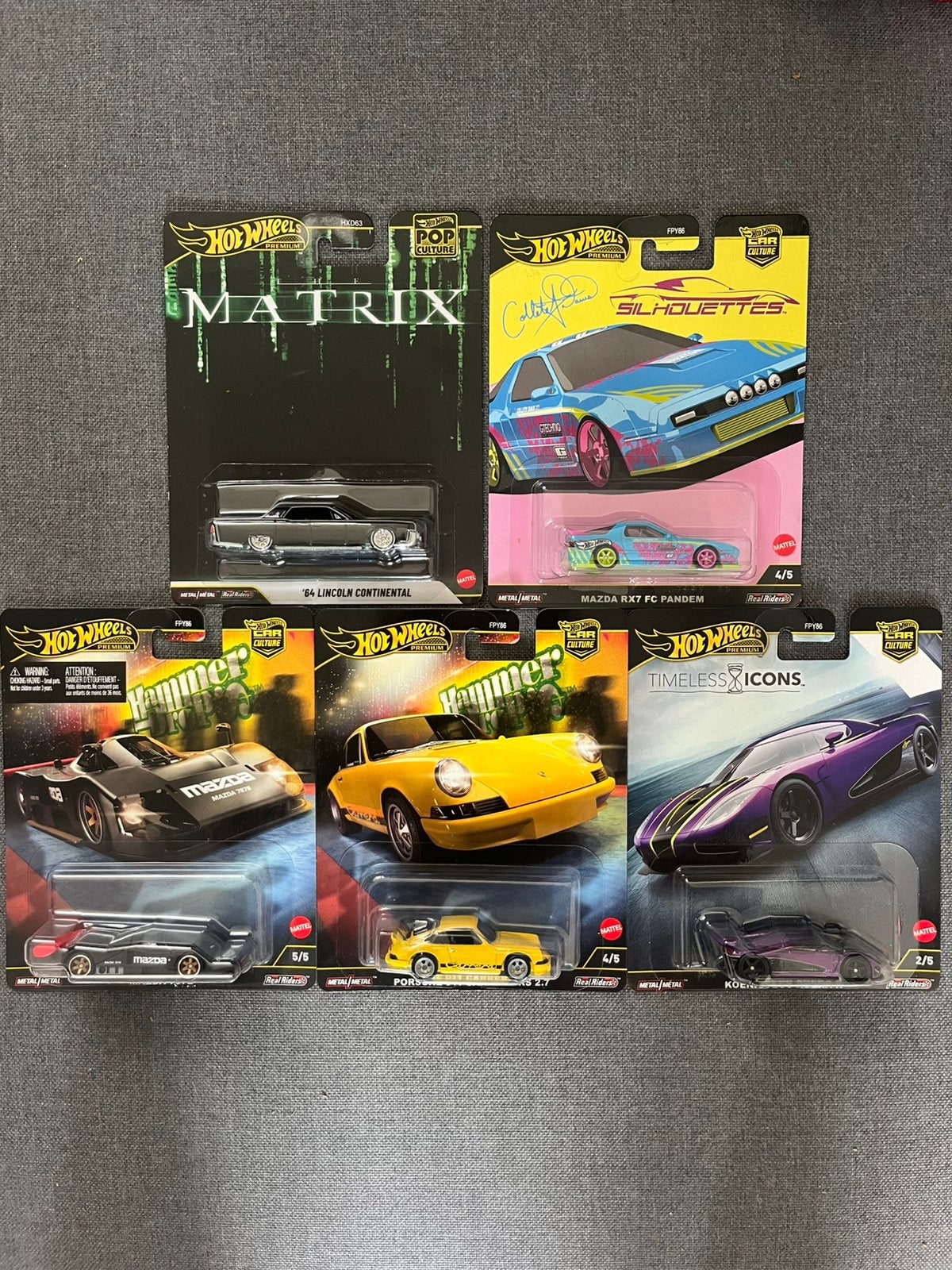 Hot Wheels Premium lot 5 stuks, Ophalen of Verzenden, Zo goed als nieuw, Auto