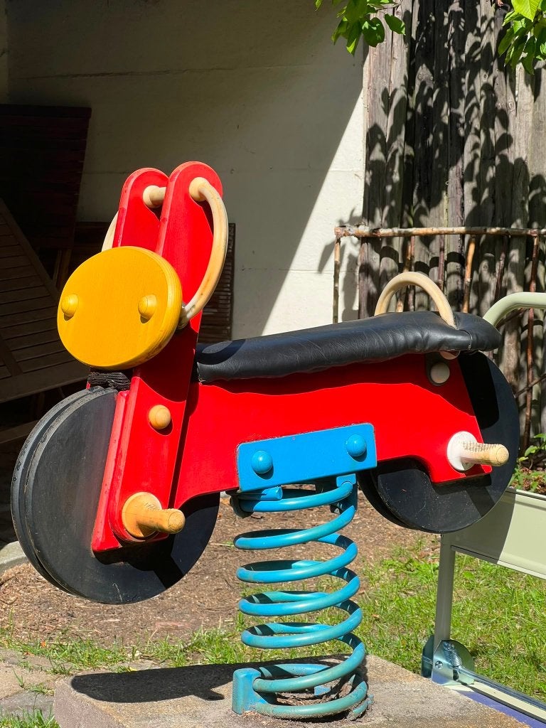 Unieke vintage auto wipkip karaktervol speeltoestel, Ophalen, Gebruikt