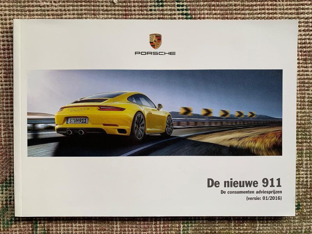 Nederlandse prijslijst Porsche 911 991 2016 nieuw, Porsche, Nieuw, Ophalen of Verzenden, Porsche