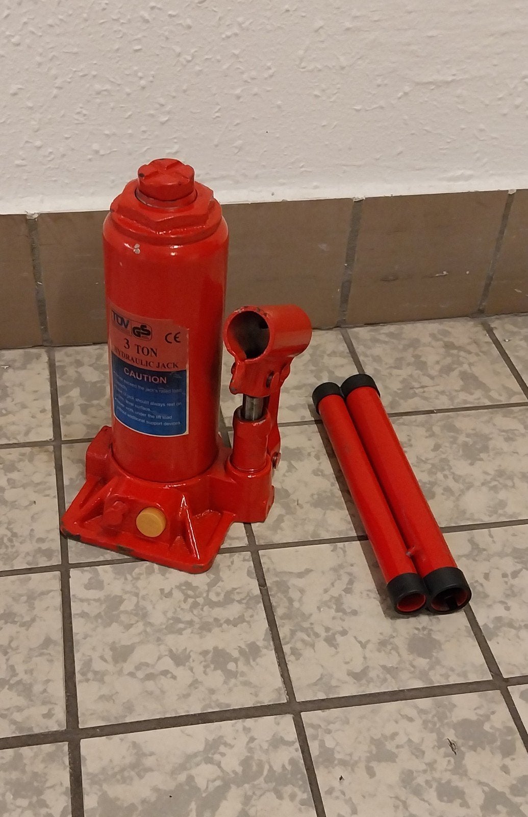 Rode 3 Ton Hydraulische Potkrik - Zo goed als nieuw, Ophalen of Verzenden, Zo goed als nieuw, Hydraulisch, Potkrik