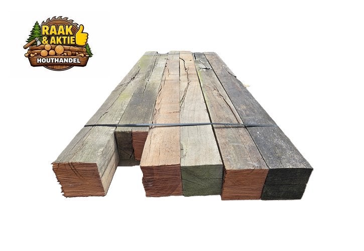 Rustieke gebruikte hardhouten palen 14x14 cm - nr: HB231
