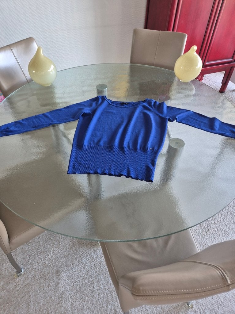 Koningsblauwe trui Claudia Strater, smalle taille, boothals, Kleding | Dames, Maat 38/40 (M), Blauw, Ophalen of Verzenden, Zo goed als nieuw