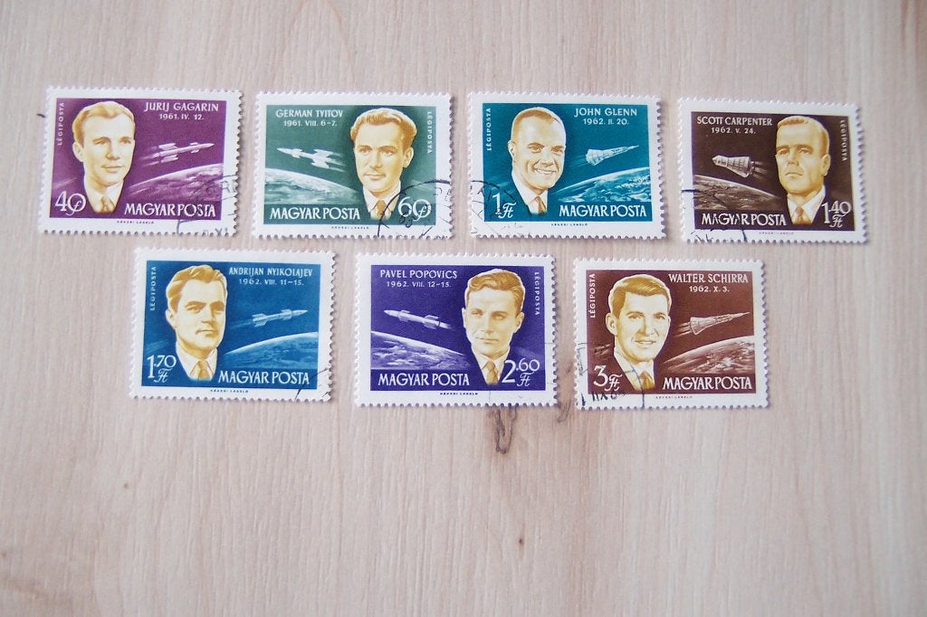 Ruimtevaart Hongarije / Magyar Posta, gestempeld. (9)., Ophalen of Verzenden, Gestempeld, Overige thema's