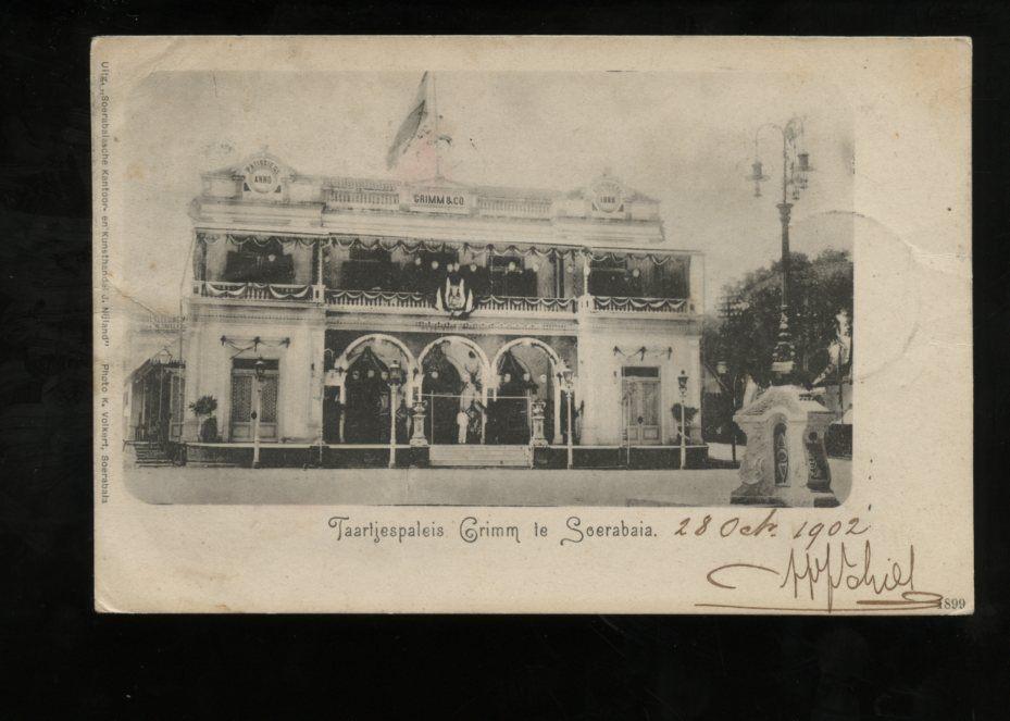 Ned. Indië 1902 Taartjespaleis Grimm Surabaya (31-44), Verzamelen, Ophalen, Voor 1920, Buiten Europa