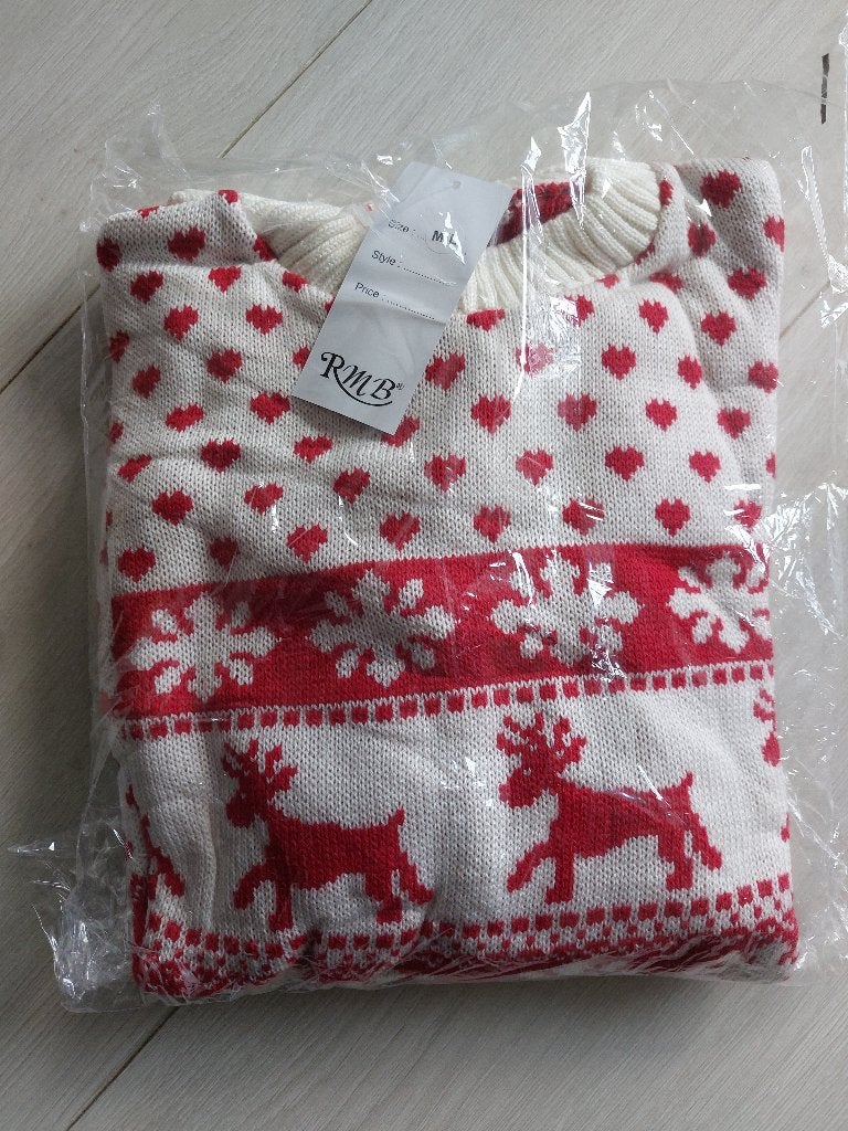 Kersttrui van RMB - Rendieren en Sneeuwvlokken - Maat L, Ophalen of Verzenden, Nieuw