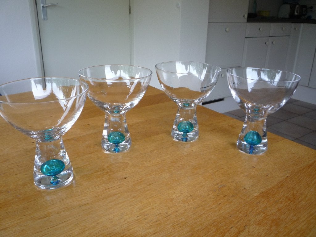 vintage cocktailglazen blauw, Antiek en Kunst, Antiek | Glas en Kristal, Ophalen of Verzenden