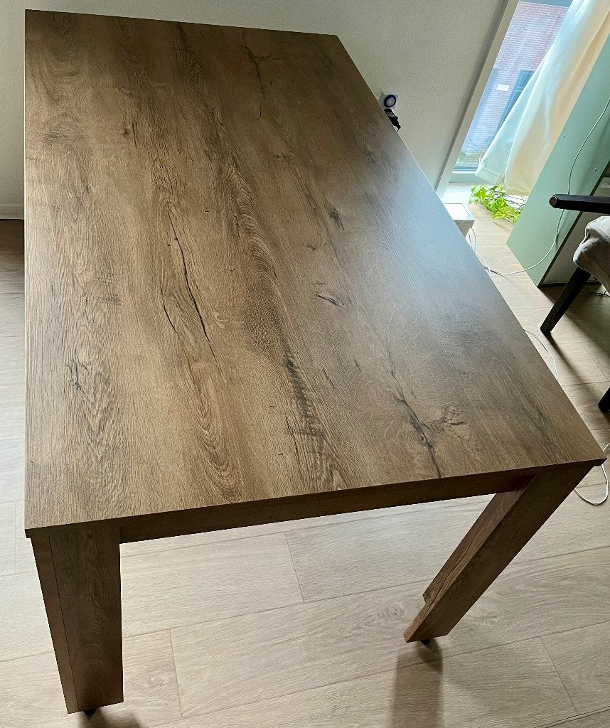 Eettafel Vedde 90x160 wild donker eiken, Ophalen, Gebruikt, Overige materialen, 50 tot 100 cm