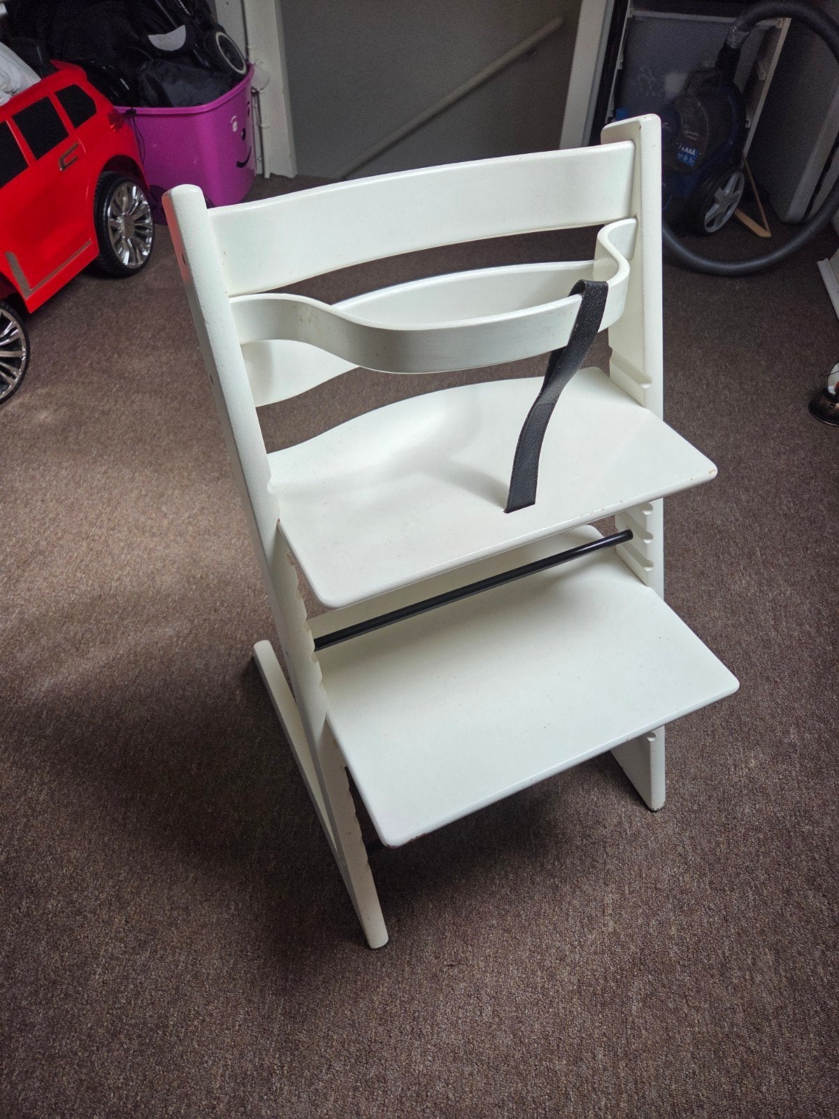 Stokke Tripp Trapp meegroeistoel - Wit, Kinderen en Baby's, Kinderstoelen, Ophalen, Gebruikt, Meegroeistoel, Gordel(s)