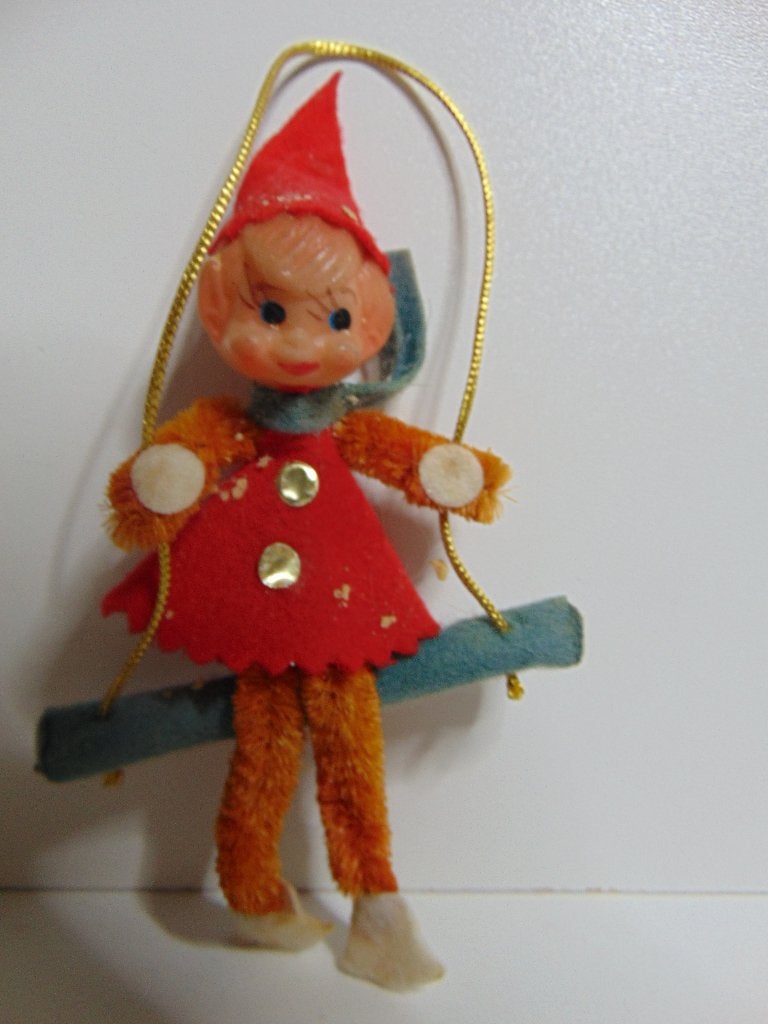Mooi klein antiek Kerstboom elfje Hangertje Japan, Ophalen of Verzenden, Gebruikt
