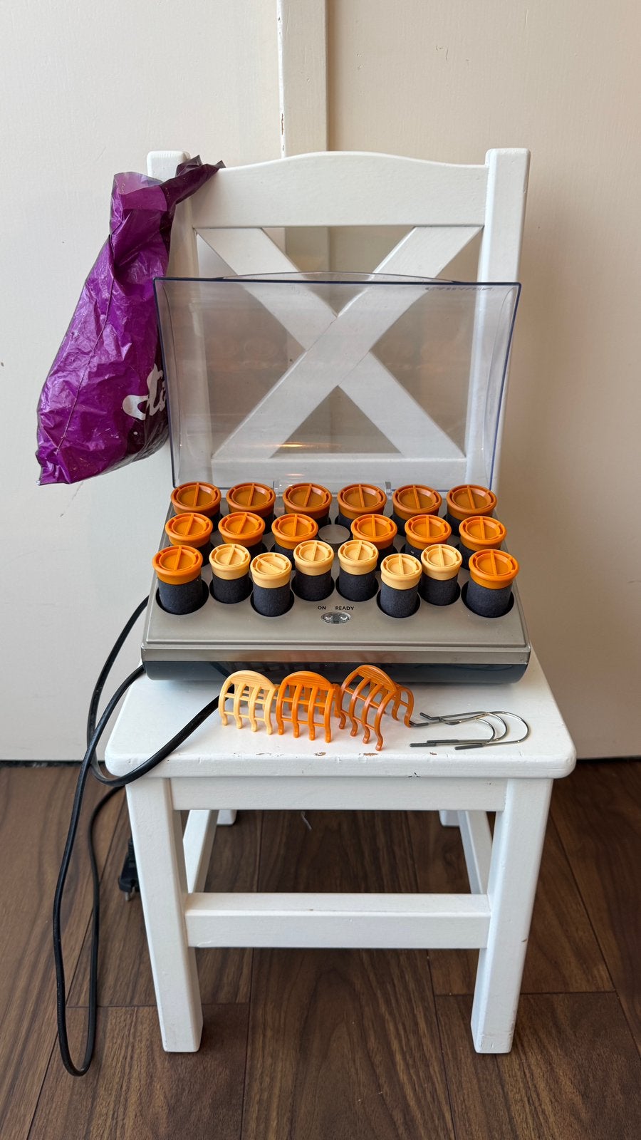 Carmen Softsetter Quick Big Curl elektrische warmterollenset, Ophalen of Verzenden, Zo goed als nieuw, Krultang of Stijltang