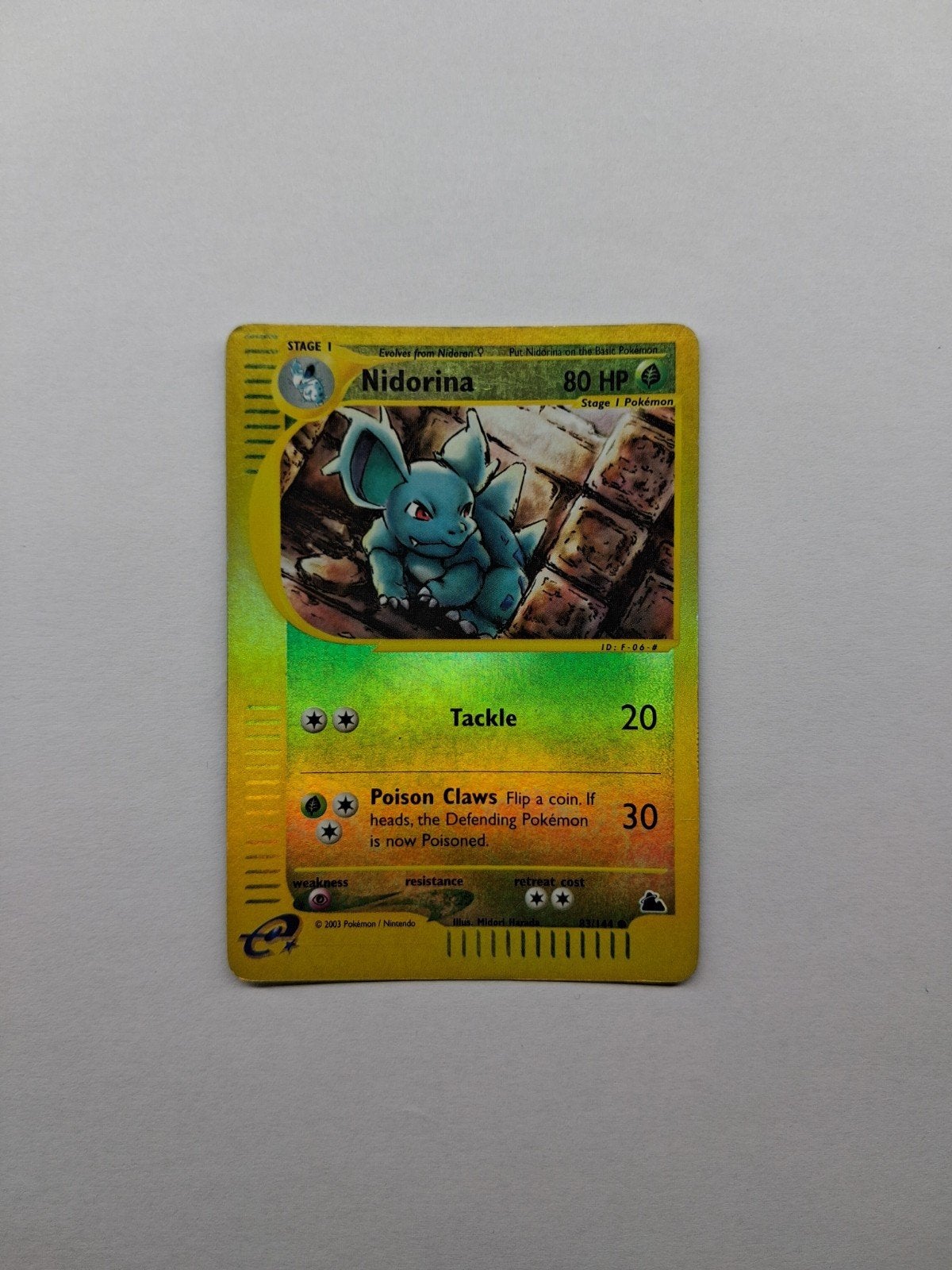 Nidorina reverse holo pokémon skyridge, Ophalen of Verzenden, Zo goed als nieuw