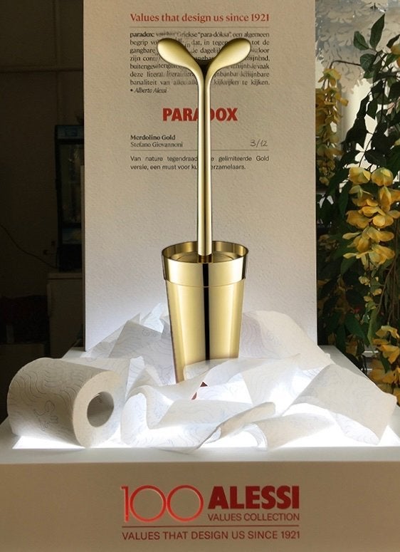 Alessi Merdolino Gold Limited Edition Toiletborstel, Overige merken, Nieuw, Goud, Ophalen