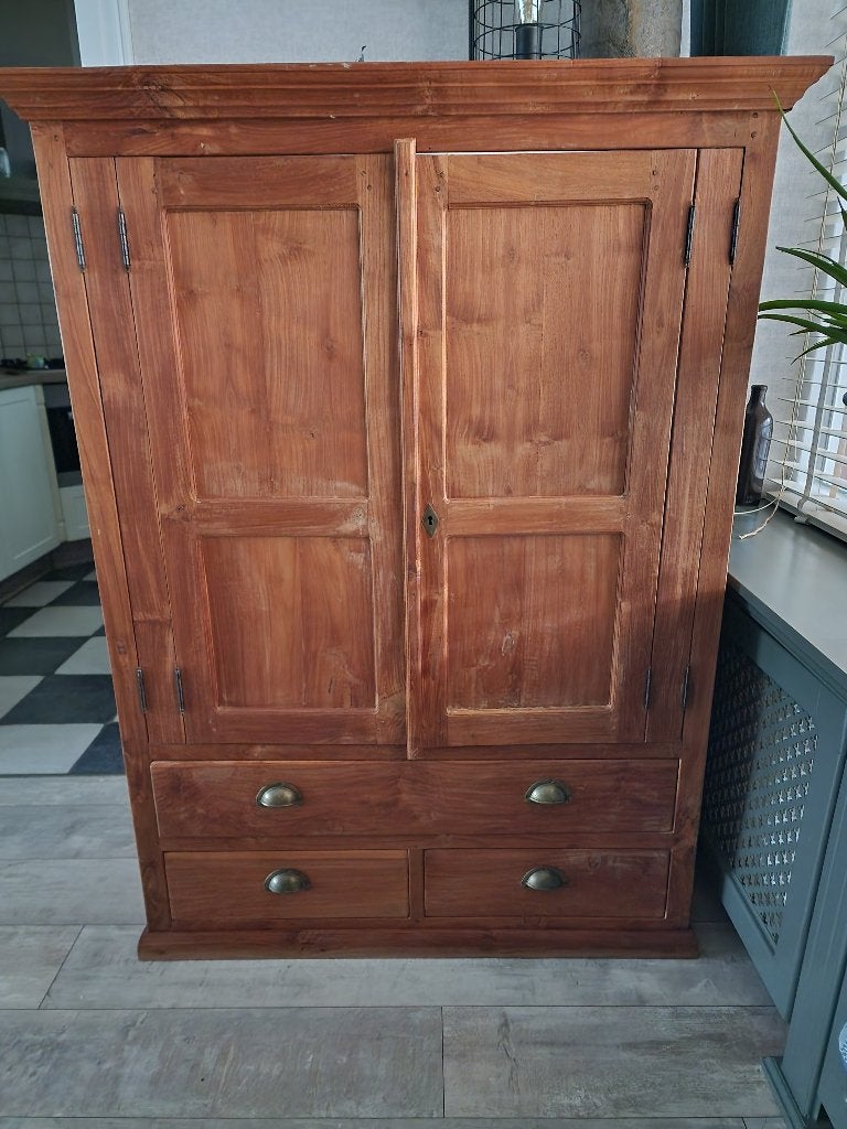 kast teak, Huis en Inrichting, Ophalen, Teakhout, Met lade(s), Zo goed als nieuw
