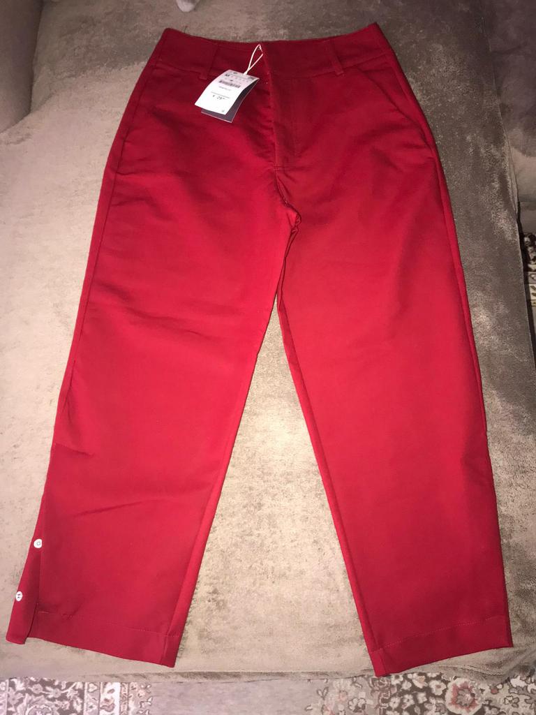 ZARA Mooie Rode Ankle Trousers/Broek Nieuw, Maat 38/40 (M), Nieuw, Ophalen of Verzenden, Lang