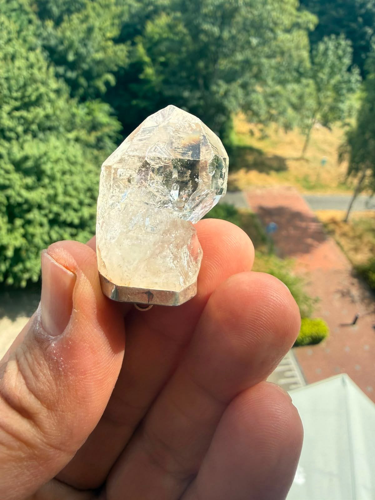 Herkimer Diamant Kwarts Zilveren Hanger N165, Onbekend, Nieuw, Ophalen of Verzenden, Onbekend