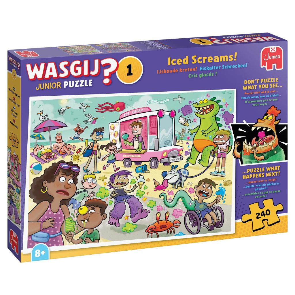 Wasgij Junior 1: IJskoude kreten 240 stukjes, Ophalen of Verzenden, Minder dan 500 stukjes, Nieuw, Legpuzzel
