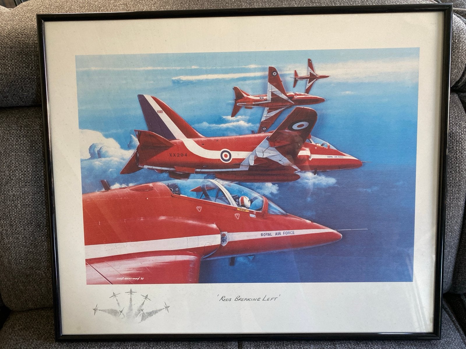 Print Red Arrows straaljagers, Royal Air Force, Ophalen, Print, Print/reproductie, Ingelijst